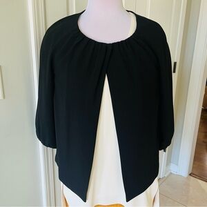 Deep Black Career Pleated Jacket Blazer Women's Size 8 by Talbots